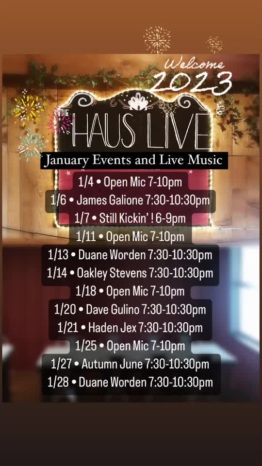 Haus Coffee Shop Event Calendar